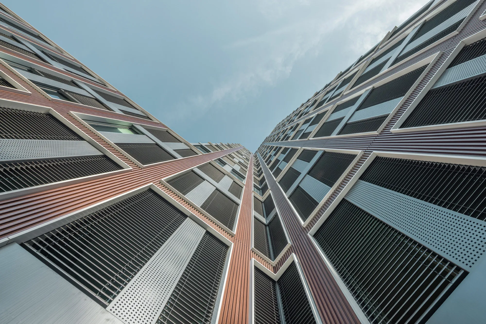 Fassade des Brawo Park in Braunschweig. Architekturfotograf.